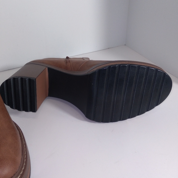 Steve Madden Sarcastic Brown Faux Leather Platform Ankle Boots Size-11 - Picture 7 of 8